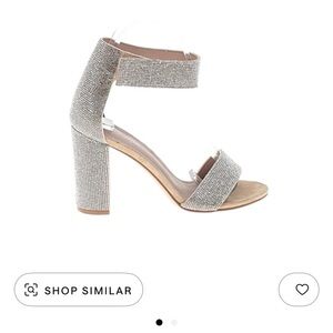 Jeffrey Campbell Silver Block Heel Sandal Heels LIKE NEW